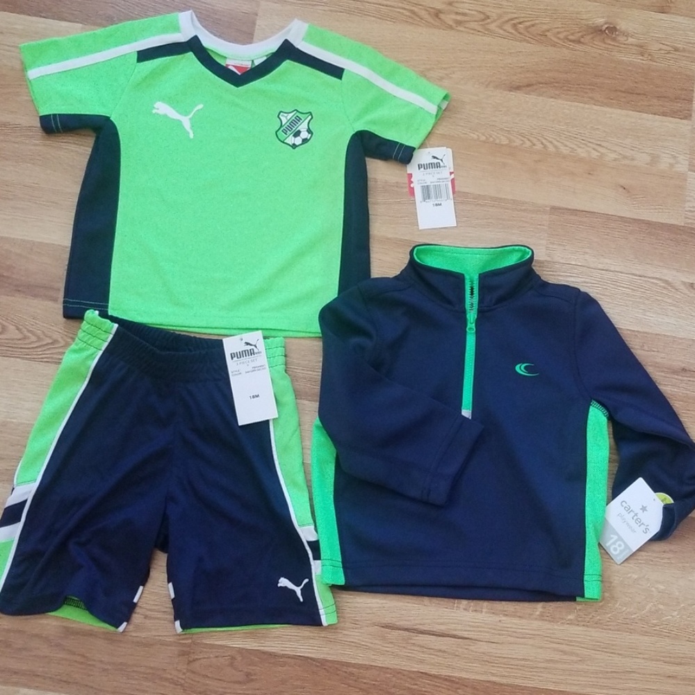 NWT Puma Set + NWT Carters long sleeve, 18 months